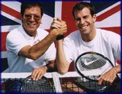 Cliff Richard and Greg Rusedski
