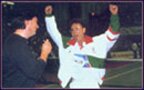 Mike Read tells Cliff that St. Saviour's Day has reached No2. in the charts - 1990