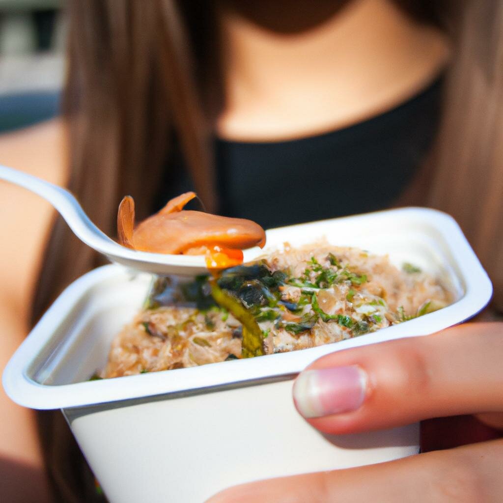 Person eating healthy food, exercising